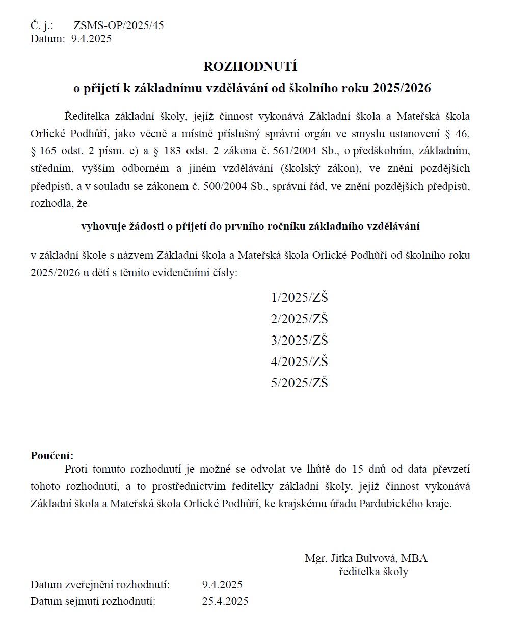 Rozrhodnuti celkove 2025