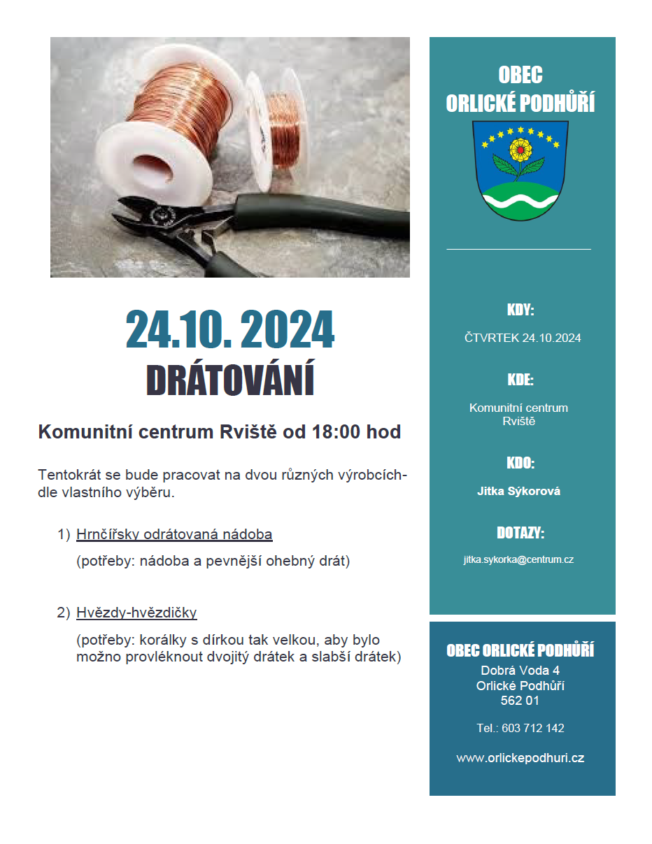 Drátování 24.10. 2024