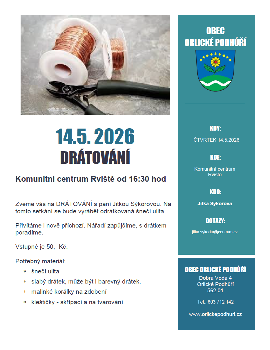 Drátování 14.5.2026